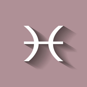 双鱼座的星座.占星符号.带阴影的矢量图标照片