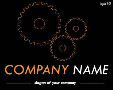 齿轮矢量 logo 模板，准备好标识为公司或 br