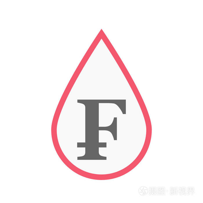 孤立的血滴以瑞士法郎符号