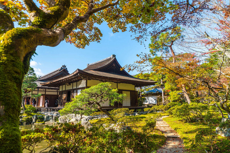 美丽的建筑，在银阁银阁寺