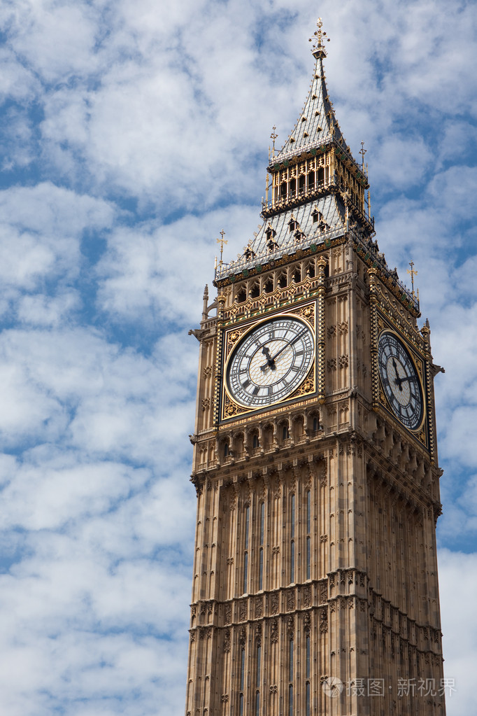 英国伦敦议会大厦顶的大钟,美国得州西南部的国立大本德公园(big bend