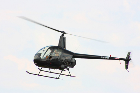 空中的小型直升机图片