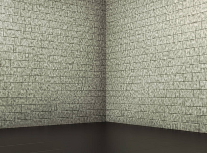 灰色的砖墙与旧脏房间的角落。3d 渲染