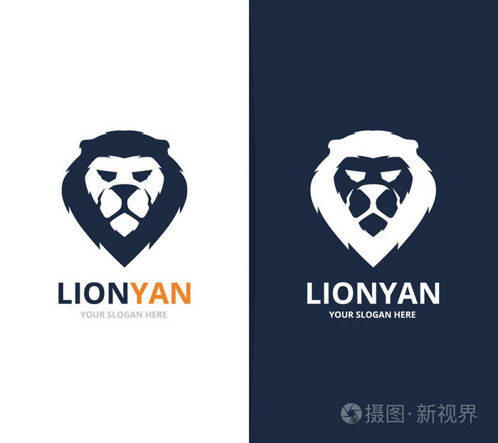 独特的动物和狮子标识设计模板插画 正版商用图片01bh1s 摄图新视界