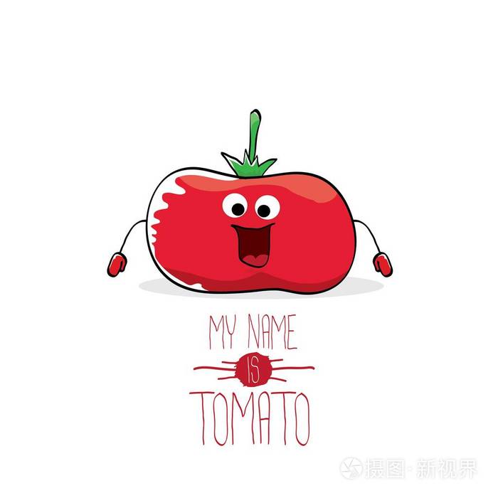 卡通可爱的红番茄
