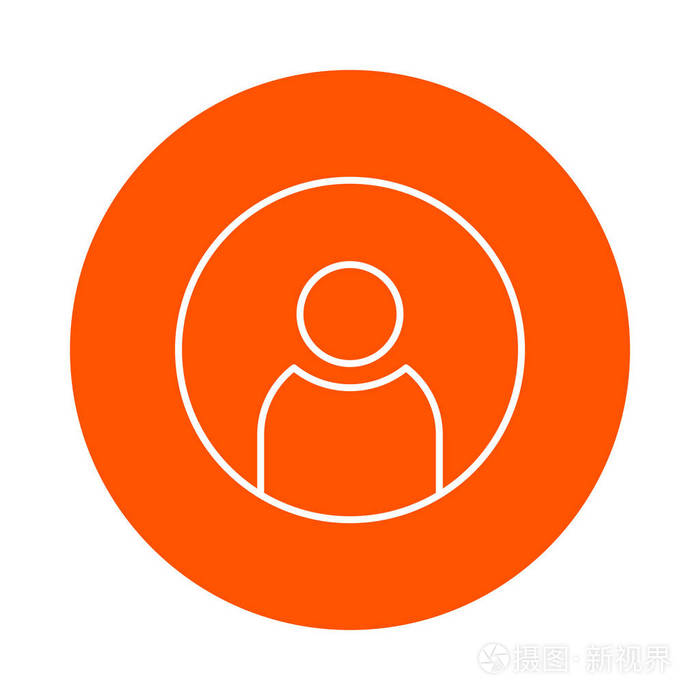 男性的剪影头像,矢量单色的圆形图标,平面样式