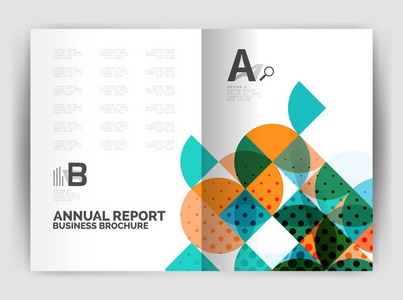 抽象圆设计业务年度报告打印模板