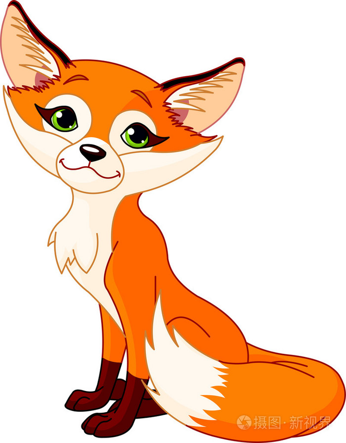 可爱的卡通狐狸
