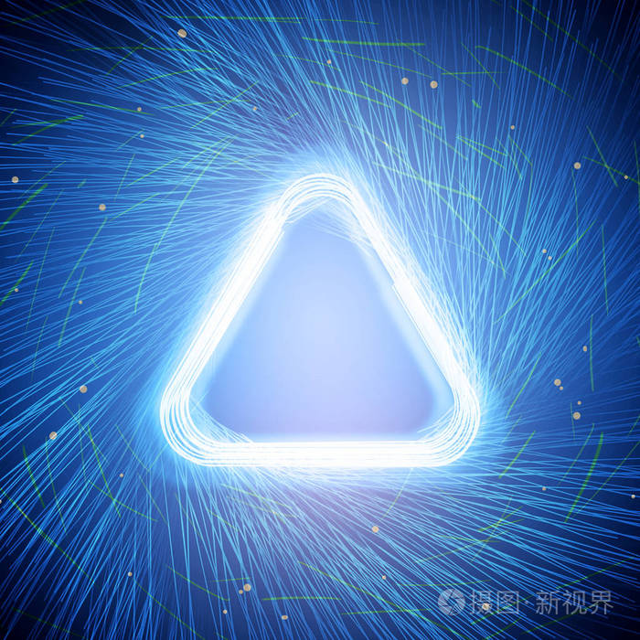 发光的蓝色三角形