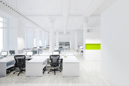 3d 现代办公空间室内渲染