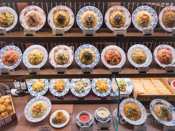 日本食品展示意大利面板材意大利日本餐厅