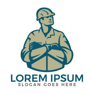 工人或生成器的标志设计.民间 eingineer 标志照片