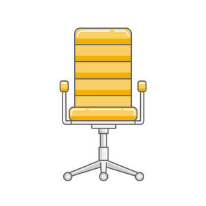 在白色背景上的线性风格的办公椅。计算机的扶手椅。矢量图