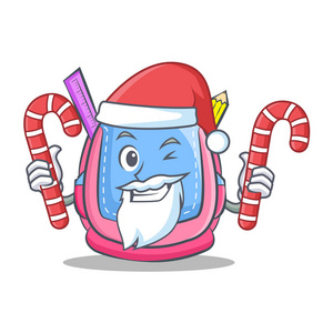 圣诞老人与糖果的书包人物卡通图片