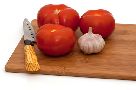 蕃茄蒜刀，木板