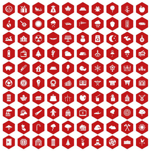 100 伐木工人图标六角红