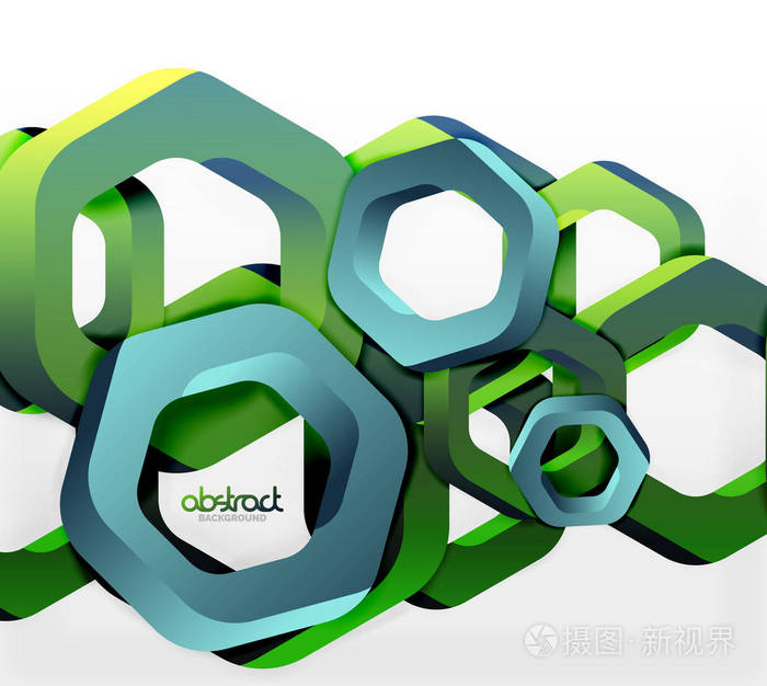 重叠的六边形设计背景