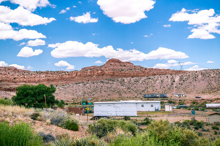 亚利桑那州的纳瓦霍村。美国原住民村落生活