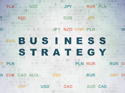 金融概念 数字数据纸张背景上的业务战略