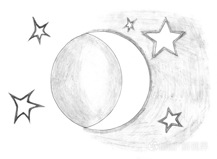 星月亮明确天气晴朗天气图标绘图