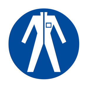 穿防护服安全标志照片