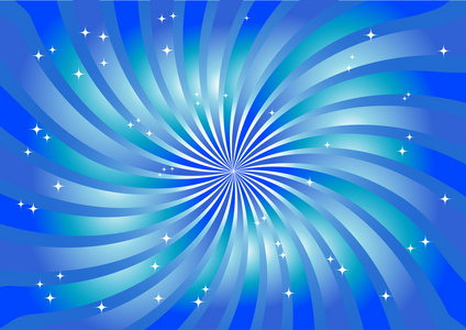 抽象背景，涡流的蓝颜色。矢量插画