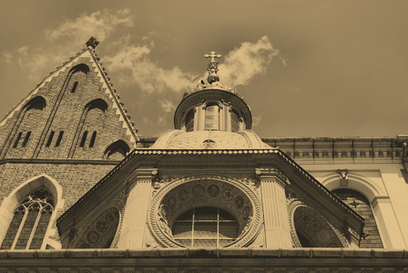 在克拉科夫的瓦维尔山的大教堂。波兰