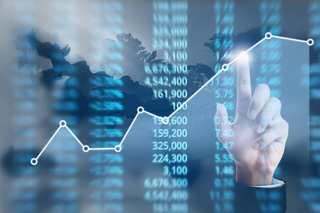 分析说明的图表股票市场金融数据对管式照片