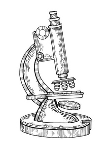 老式显微镜雕刻矢量图