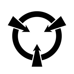 静电标志敏感的电子装置照片