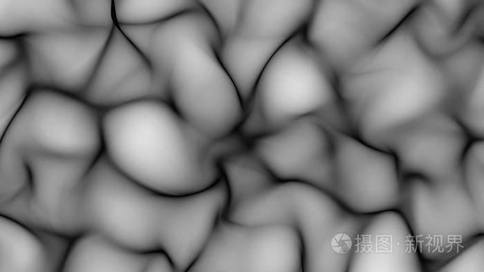 黑白色背景光滑的形状表面上的抽象浪