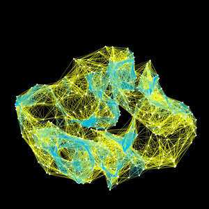抽象的分子格网络。抽象的多边形形状