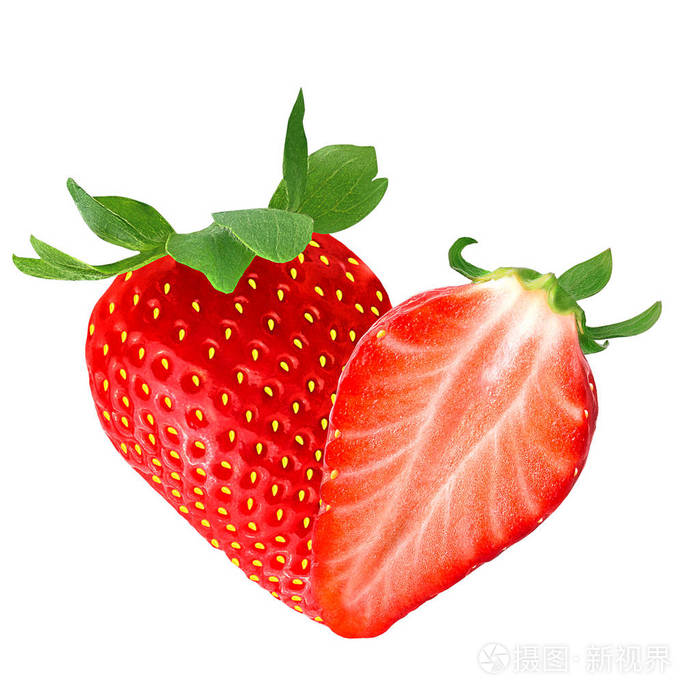 一个半月草莓白底
