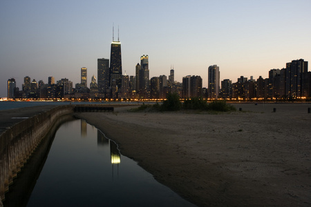芝加哥市中心从北边看到