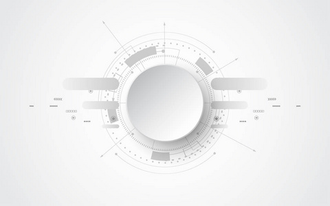 灰色白色抽象技术背景与各种技术元素高科技通信概念创新背景圈空空间为您的文字
