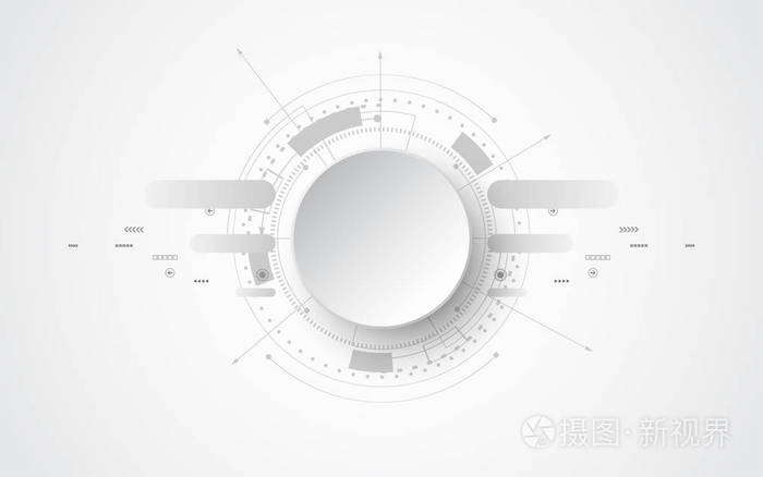 灰色白色抽象技术背景与各种技术元素高科技通信概念创新背景圈空空间为您的文字插画 正版商用图片01dhcm 摄图新视界