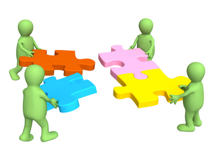 协力 配合 联合作业 集体工作照片