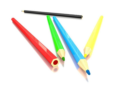 彩色的铅笔，多样的彩虹颜色