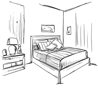 手绘卧室图片