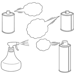 向量集的喷雾罐和瓶子