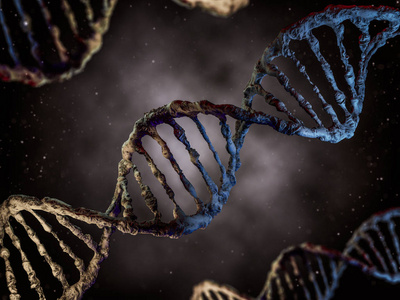 数码插画的 dna 模型.3d 渲染照片