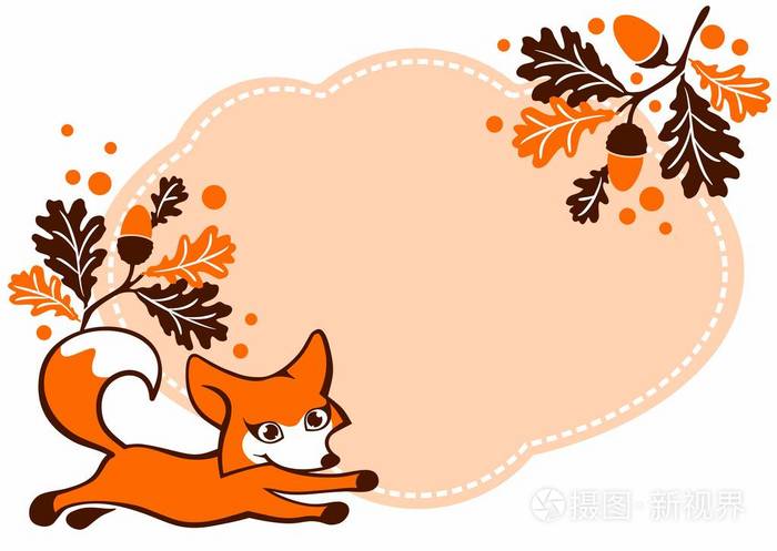 秋季背景与狐狸