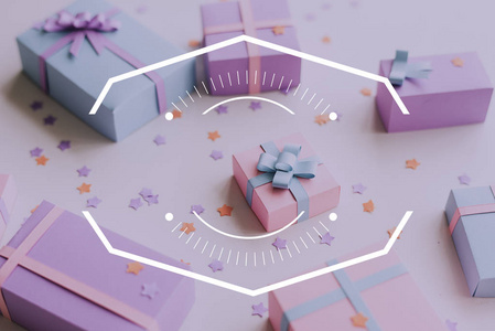 粉色和紫色的礼品盒