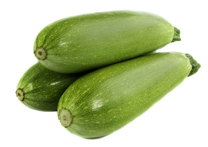 孤立在白色背景上的绿色南瓜蔬菜