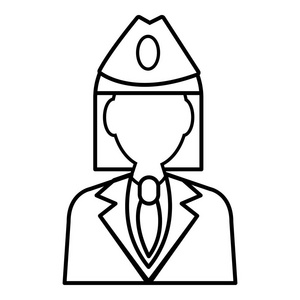 检票员检票单火车售票员图标矢量插画