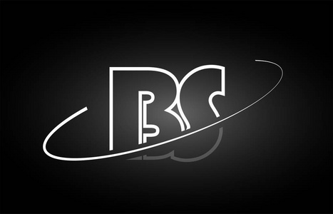 Bs B S 字母字母标志黑色白色图标设计