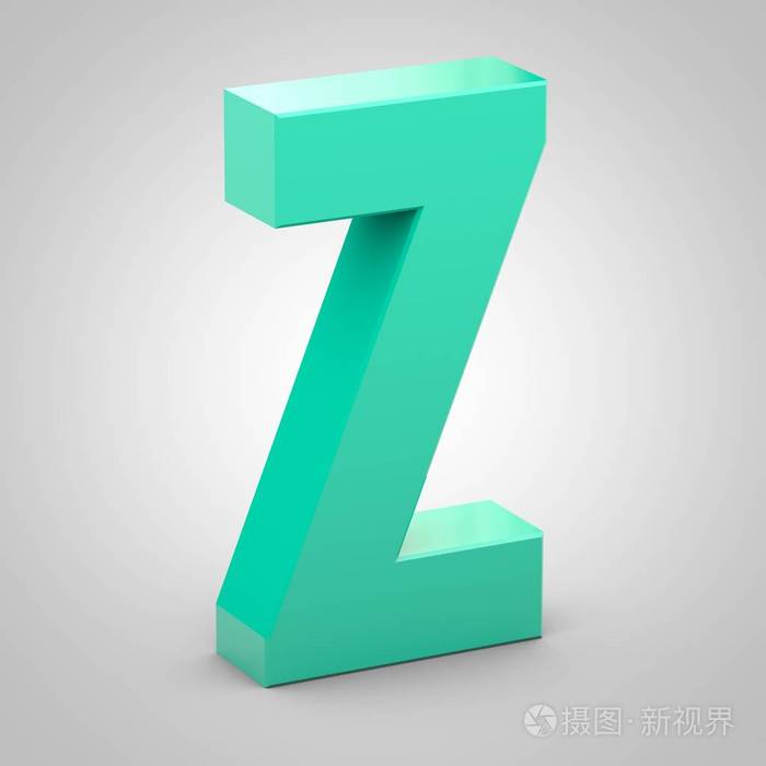 孤立在白色背景上的等距字母z大写