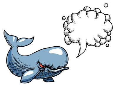 卡通形象的生气的鲸鱼图片