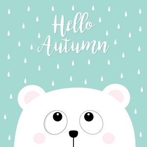 与北极熊隔离在白色背景手绘可爱笑脸卡通北极熊在围巾举行圣诞礼品盒