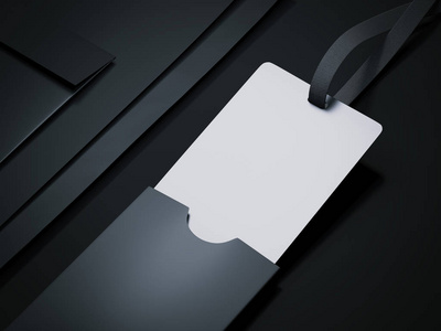 空白徽章空白的商业样机与徽章.3d 渲染照片